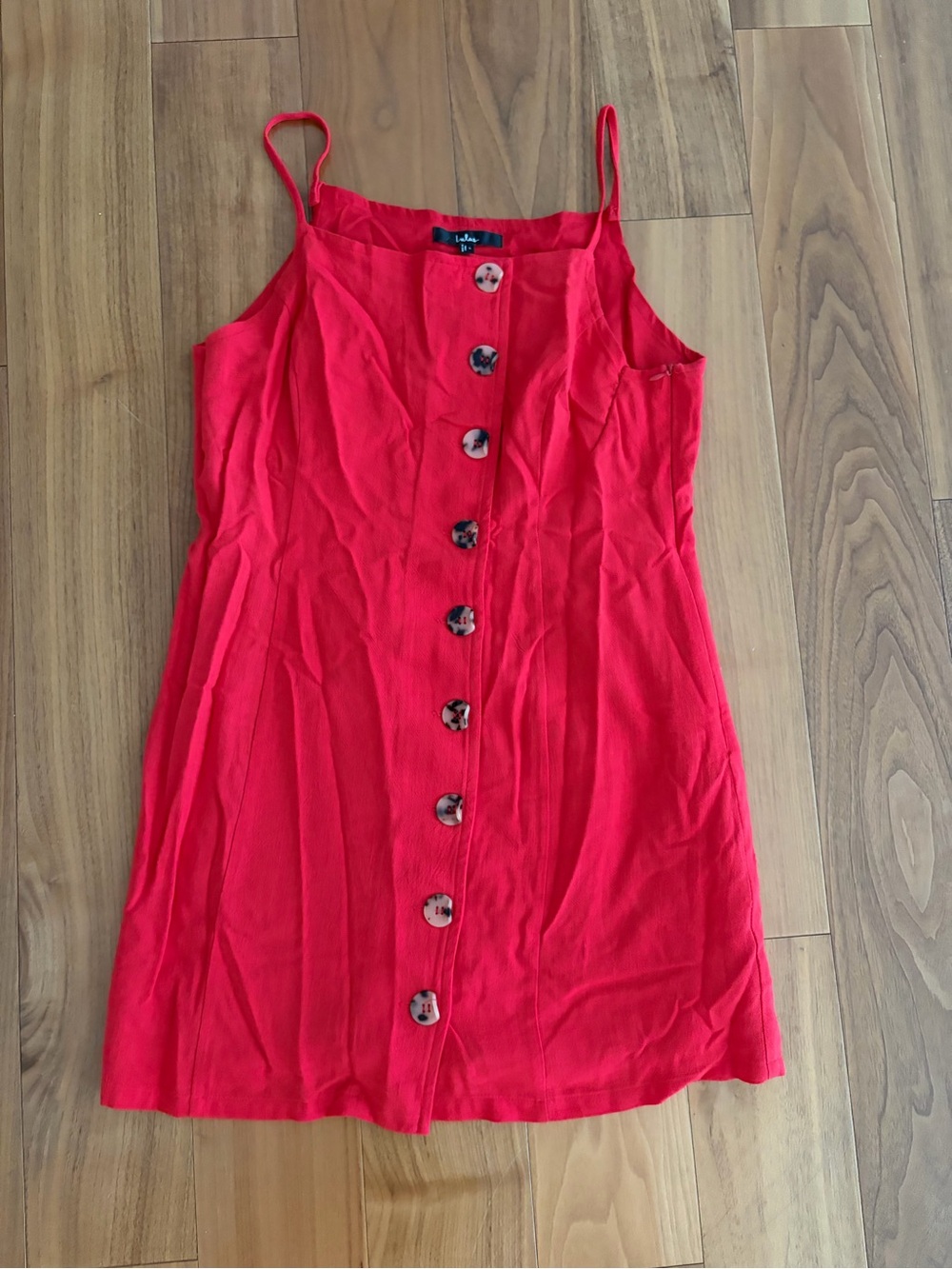 Lulu's Scarlet Button-Front Cami Dress